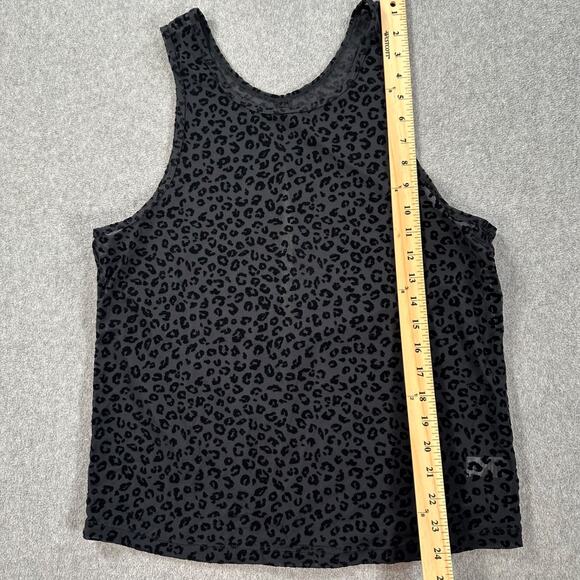 Zyia Active XL Black Leopard Burnout Mesh Tank Top Sheer Sleeveless Shirt - Picture 3 of 8